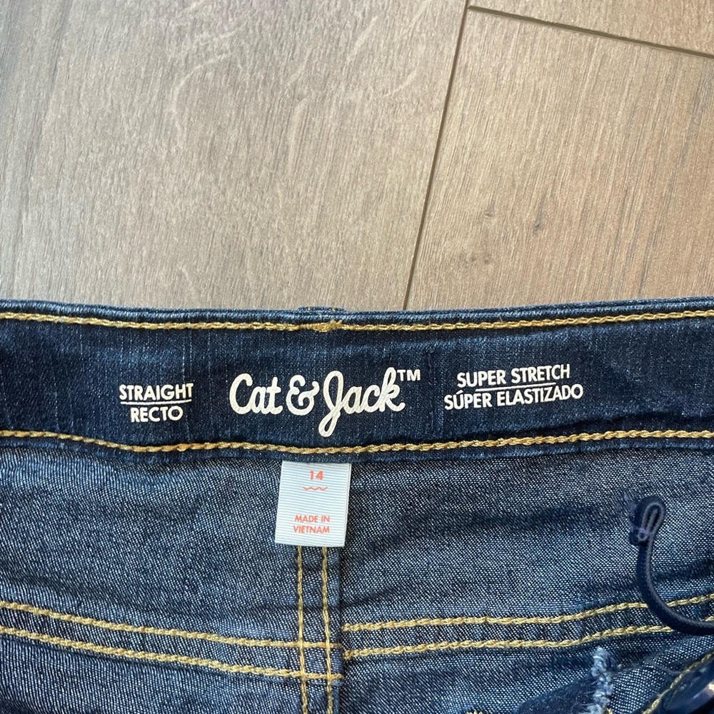 Girls jeans size 14 Cat & Jack 2 pair - Picture 3 of 4
